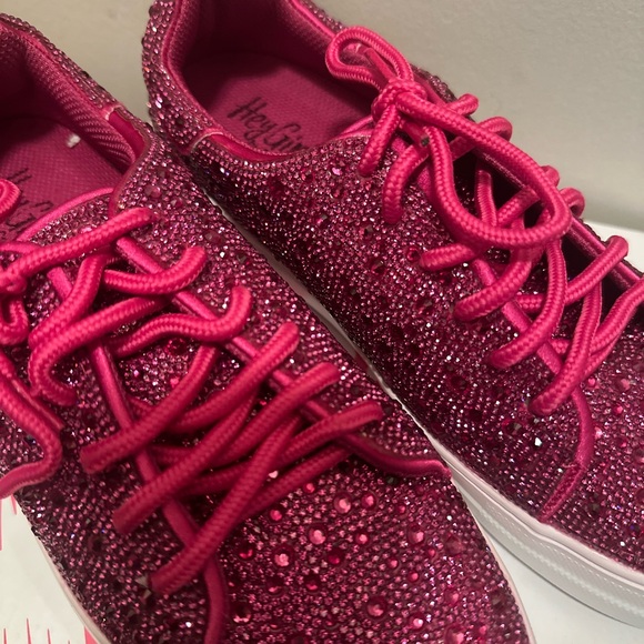 NWT Heygirl by Corkys Glittery Fuchsia Sneakers - Picture 4 of 10